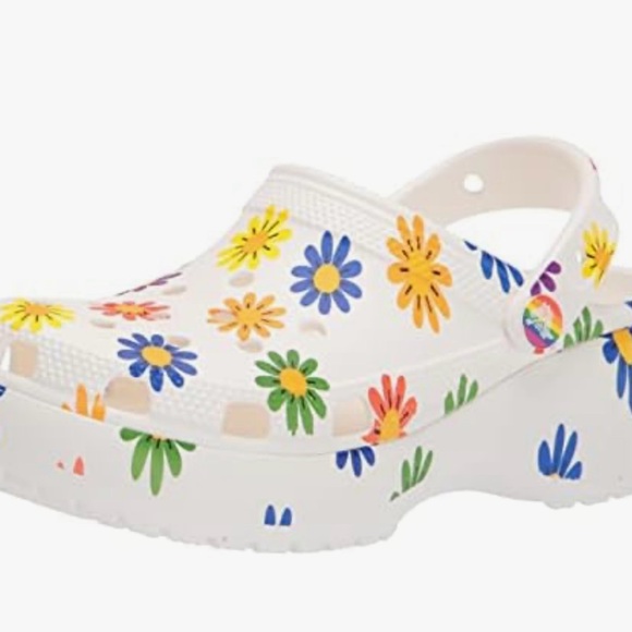 Crocs women’s Rainboy Daisy Pride platform , Size 10 W - Picture 2 of 11
